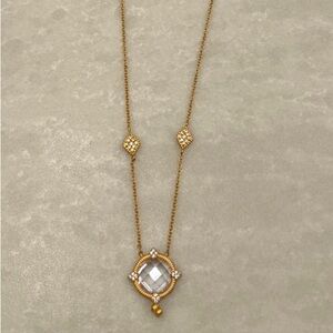 Freida Rothman Gold/Sterling Crystal 16”Brooklyn Grit Compass Necklace